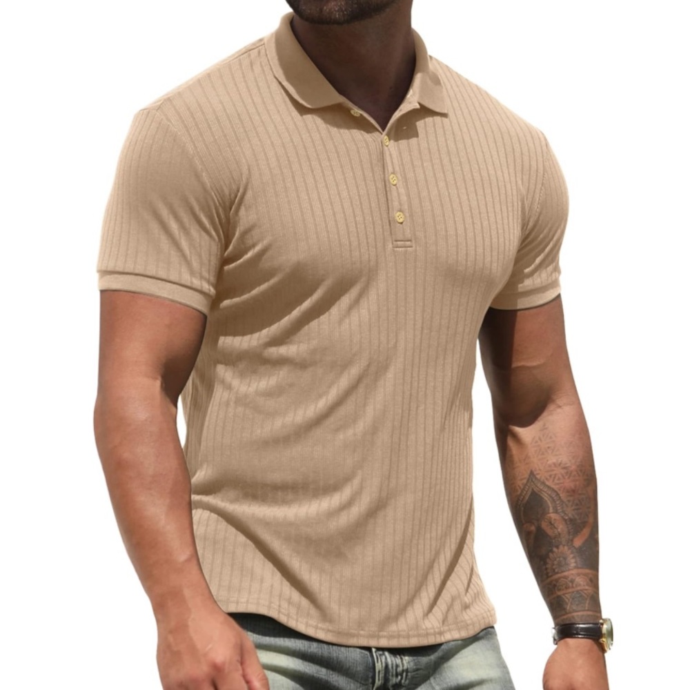 NITAGUT Men's Polo Shirts Shorts Sleeve Casual Slim Fit Size XL